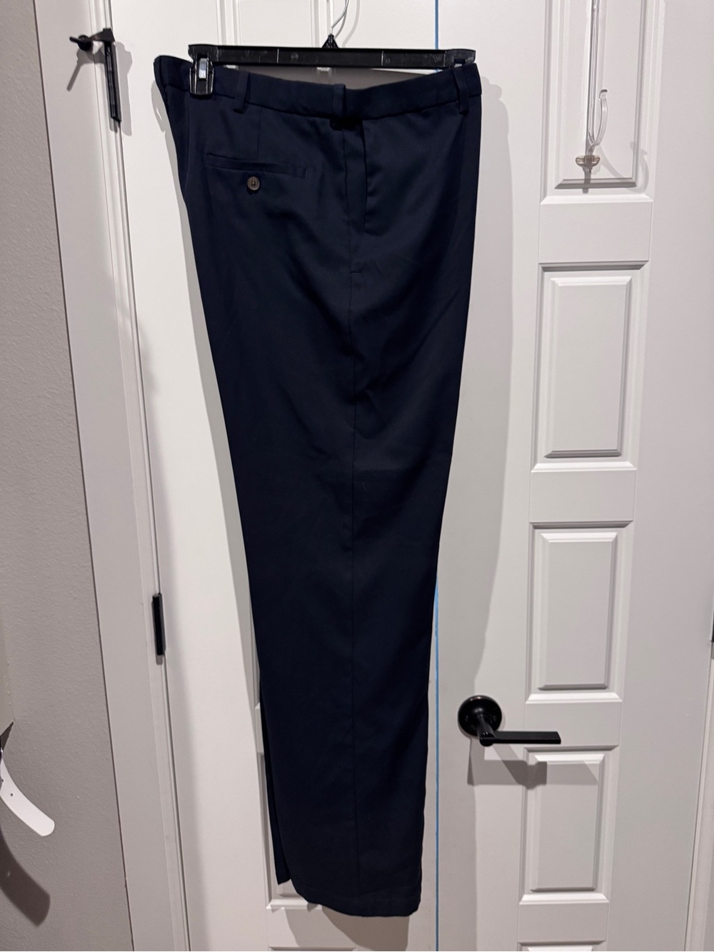 Haggar Men's Navy Dress Pants - Slim Professional Trousers 36 x 34 Big and Tall